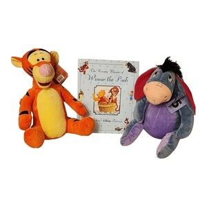 Disney Kohl's Cares Tigger & Eeyore Plush + Winnie The Pooh Nursery Rhymes Book